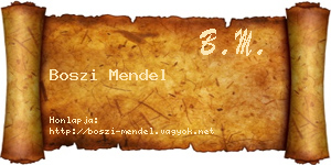 Boszi Mendel névjegykártya